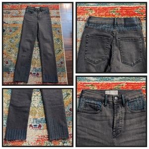 Everlane cheeky stretch jeans with custom embroidery! Size 24 fits is flexible